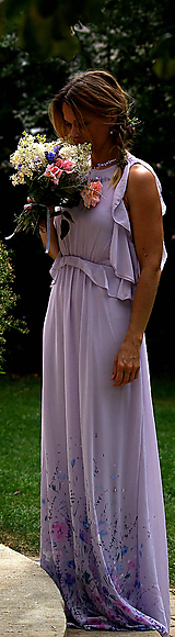 Šaty - krásne ručne maľované  svadobné šaty - lilac - 9748309_