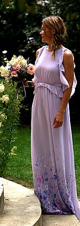 Šaty - krásne ručne maľované  svadobné šaty - lilac - 9748311_