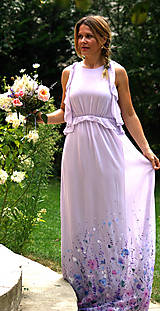 Šaty - krásne ručne maľované  svadobné šaty - lilac - 9748313_