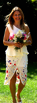 Šaty - Ručne maľované nežné svadobné šaty "meadow midi" - 9748697_