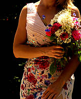 Šaty - Ručne maľované svadobné šaty "Flowers in Rome" - 9749906_