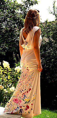 Šaty - krásne ručne maľované svadobné šaty "Vintage" - 9747987_