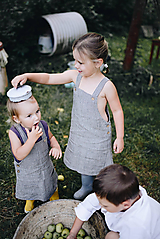 Detské oblečenie - Dievčenská ľanová sukňa na traky - 9751939_
