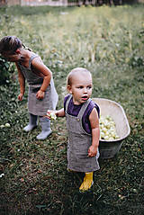 Detské oblečenie - Dievčenská ľanová sukňa na traky (104 - Žltá) - 9751940_