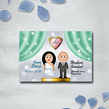 Papiernictvo - Luxus svadobné oznámenie s vlastnou karikatúrou (9) - 9750894_