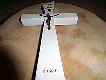 Dekorácie - svadobný drevený kríž so zlatým korpusom 2/ krížik - 9755110_