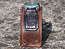 Náramky - pánsky kožený remienok hnedo-čierny s hodinkami Winner - 9757097_