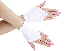 Rukavice - Dámské svadobné biele rukavice, spoločenské rukavičky 145 - 9755776_