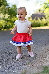 Detské oblečenie - Detská pružná sukňa červená s bordúrou - 9757085_