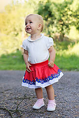 Detské oblečenie - Detská pružná sukňa červená s bordúrou - 9757086_