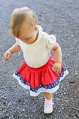Detské oblečenie - Detská pružná sukňa červená s bordúrou - 9757087_