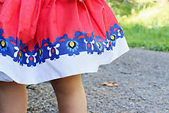 Detské oblečenie - Detská pružná sukňa červená s bordúrou - 9757089_