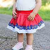 Detské oblečenie - Detská pružná sukňa červená s bordúrou - 9757090_