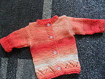Detské oblečenie - pomarančový svetrík pre bábätko do 1 mesiaca - 9757368_