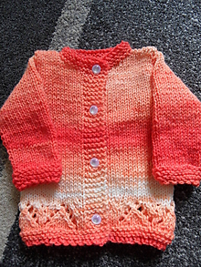 Detské oblečenie - pomarančový svetrík pre bábätko do 1 mesiaca - 9757375_