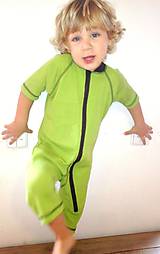 Detské oblečenie - Krátký rastúci overal - 100% LETNÁ MERINO VLNA, krátký rukáv - výber farieb - 9762881_