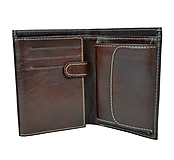 Pánske tašky - Pánska kožená peňaženka v tmavo hnedej farbe - 9762644_