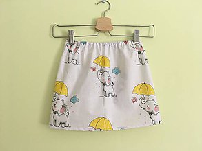 Detské oblečenie - Sukňa Slon so žltým dáždnikom - 9765858_