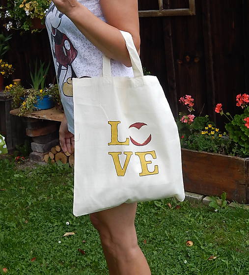 Prírodná nákupná taška - Srdce zľava z 8,50 na 5,50 € (2)