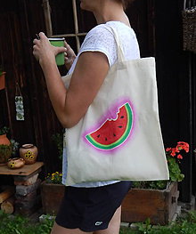 Nákupné tašky - Plátená nákupná taška (príchuť melónová zľava z 8,50) - 9766806_