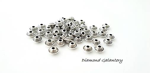 Korálky - Korálka strieborná 6 x 4 mm - 9765271_