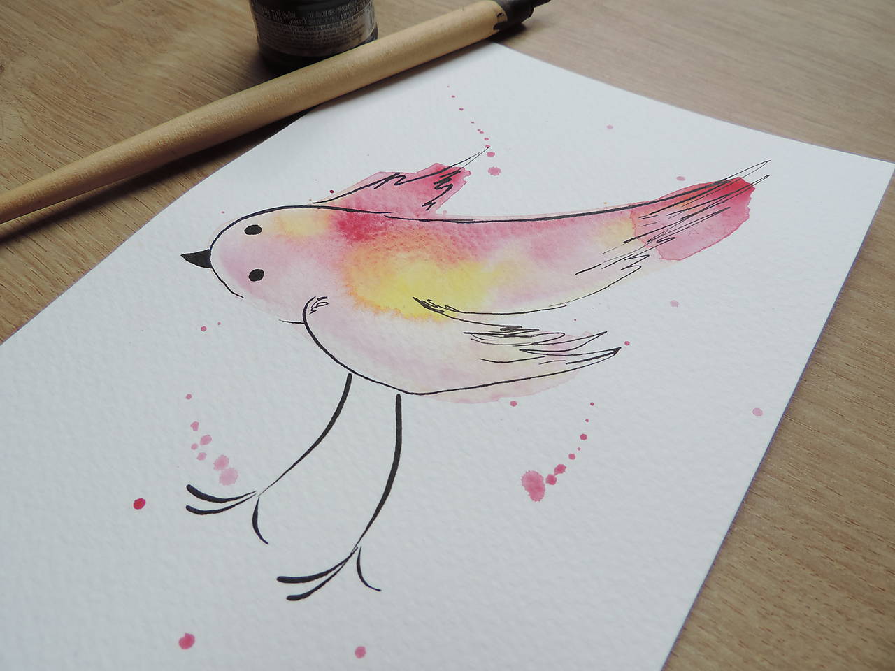Rúžovožltý vtáčik I.