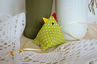 Dekorácie - #Sliepočka, veľkonočná dekorácia,levanduľové vrecúško (Zelená) - 9769034_