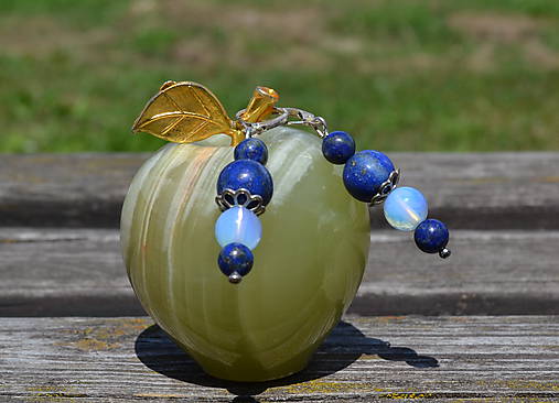 Lapis lazuli a opalit - náušnice Ag 925