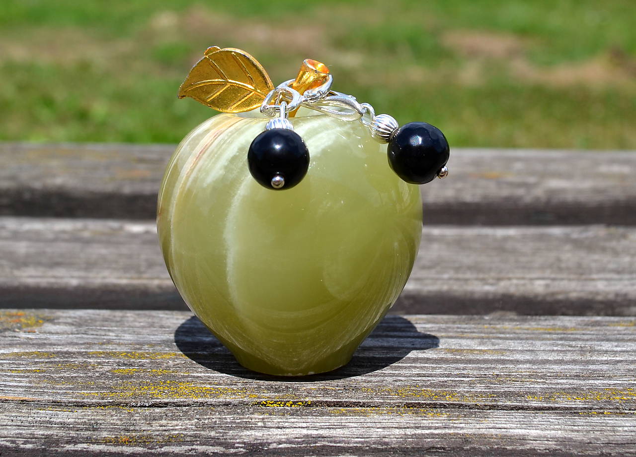 náušnice čierny achát Ag 925