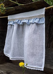 Úžitkový textil - Ľanová záclonka Mediteran Style - 9770170_