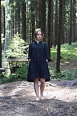 Šaty - HORTENZIA šaty čierne (M - Bordová) - 9772235_