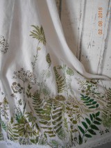 Úžitkový textil - Ľanový obrus, maľovaný, lúčne trávy a paprade... - 9771926_
