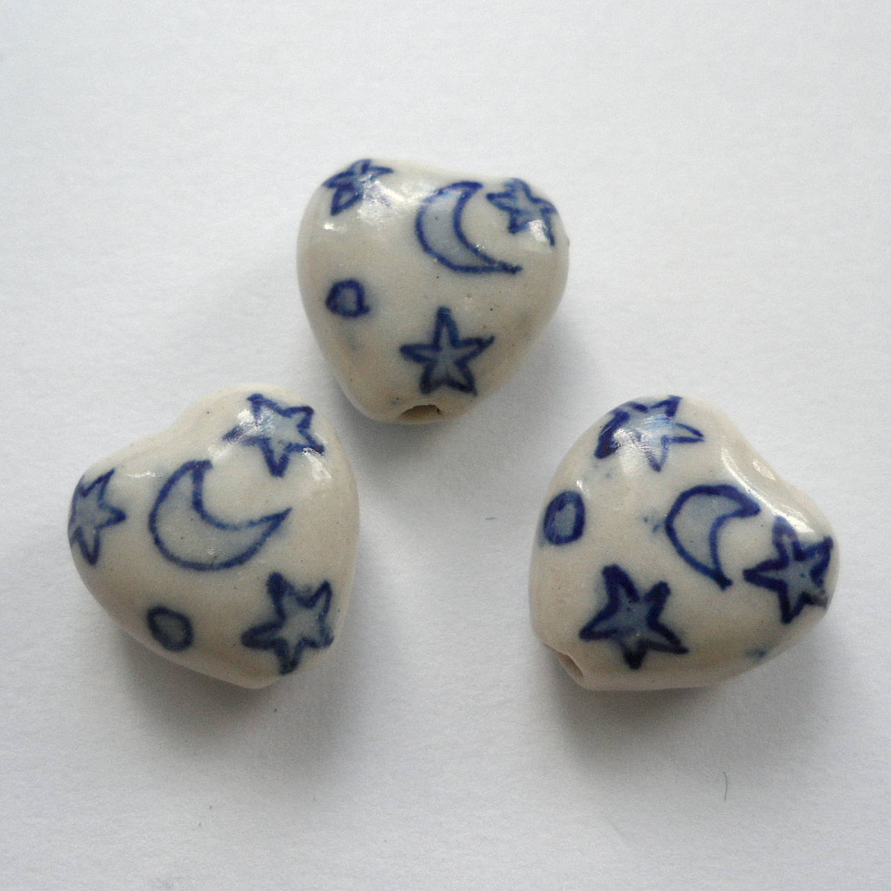 Porcelánové korálky-1ks (srdce 16mm)