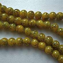 Korálky - Sklenené potiahnuté korálky (6mm-oliva-20ks) - 9773609_