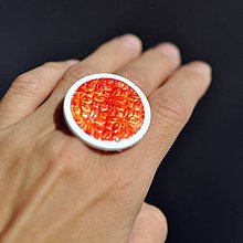 Prstene - Prsteň Oranžové okvetie - 9771675_