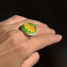 Prstene - Prsteň Oranžový v zelenom - 9774709_