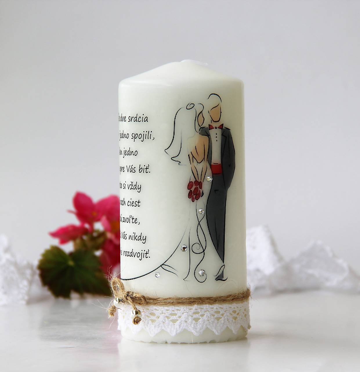 Dekoračná sviečka pre mladomanželov