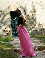 Sukne - Maxi šifónová sukňa ružová - 9775048_