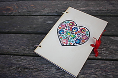 Drevenný zápisník - srdce