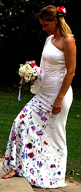 Šaty - Ručne maľované krásne svadobné šaty "blossom" - 9777946_