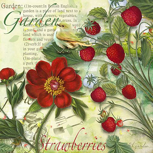  - Servítka "Strawberry garden" - 9779357_
