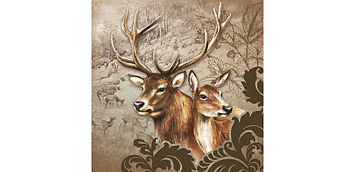  - Servítka "Deer couple brown", ihneď - 9779463_