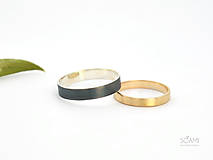 Prstene - Snubné prstene obrúčky, zlato 585/1000 a striebro 925/1000 - 9783831_