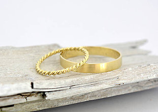 Prstene - 585/1000 zlaté snubné prstene , obrúčky (žlté zlato) - 9783815_