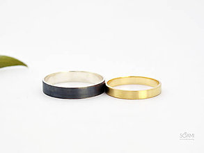 Prstene - Snubné prstene obrúčky, zlato 585/1000 a striebro 925/1000 - 9783830_
