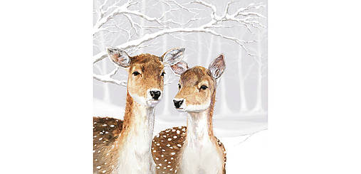  - Servítka "Fallow deer in winter", ihneď - 9782713_