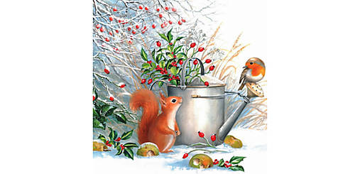 - Servítka "Red Squirrel&Robin", ihneď - 9782731_