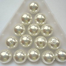 Korálky - GLANCE plast 10mm-10ks (perlová) - 9785640_
