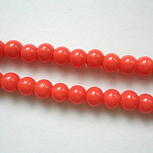 Korálky - Sklenené potiahnuté korálky (6mm-pomaranč-20ks) - 9786322_