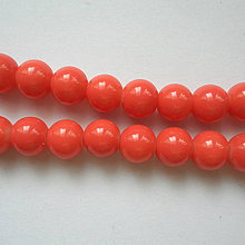 Korálky - Sklenené potiahnuté korálky (8mm-pomaranč-10ks) - 9786323_